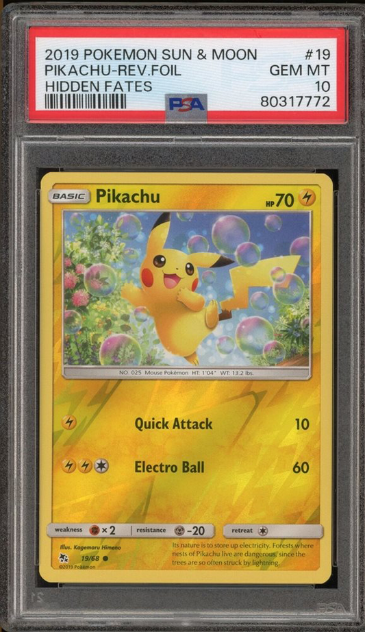 Pikachu PSA 10 Hidden Fates